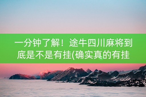 一分钟了解！途牛四川麻将到底是不是有挂(确实真的有挂)