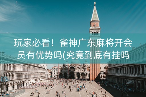 玩家必看！雀神广东麻将开会员有优势吗(究竟到底有挂吗)