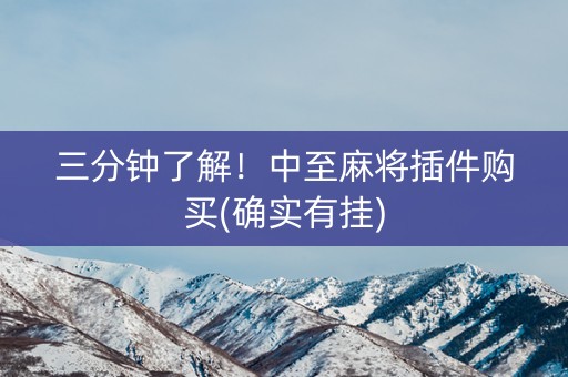 三分钟了解！中至麻将插件购买(确实有挂)
