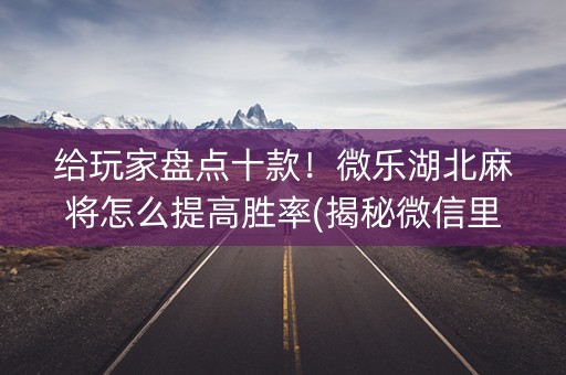 给玩家盘点十款！微乐湖北麻将怎么提高胜率(揭秘微信里赢的诀窍)