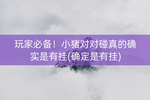 玩家必备！小猪对对碰真的确实是有挂(确定是有挂)