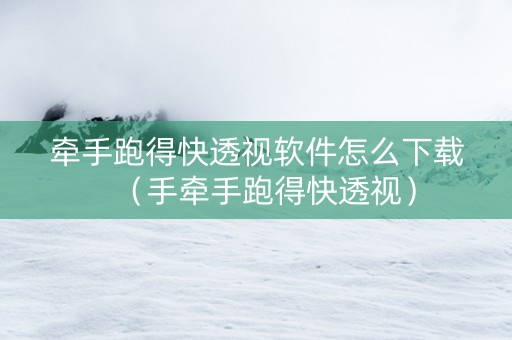 牵手跑得快透视软件怎么下载（手牵手跑得快透视）