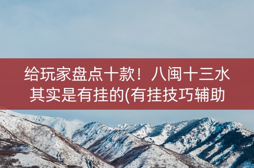 给玩家盘点十款！八闽十三水其实是有挂的(有挂技巧辅助器)