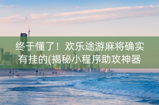 终于懂了！欢乐途游麻将确实有挂的(揭秘小程序助攻神器)