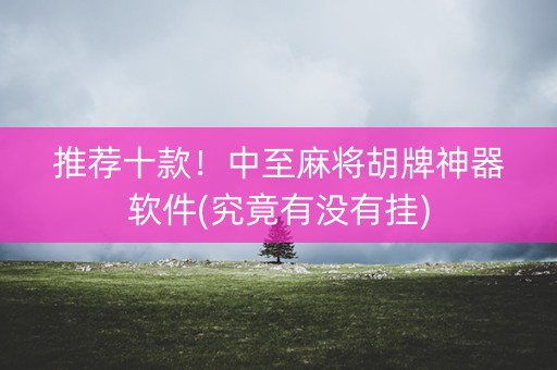 推荐十款！中至麻将胡牌神器软件(究竟有没有挂)