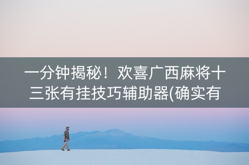 一分钟揭秘！欢喜广西麻将十三张有挂技巧辅助器(确实有挂吗)