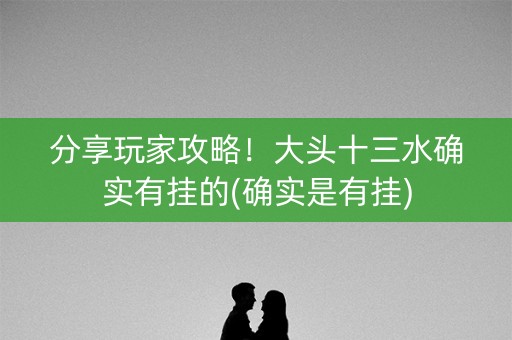 分享玩家攻略！大头十三水确实有挂的(确实是有挂)
