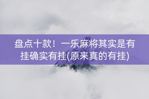 盘点十款！一乐麻将其实是有挂确实有挂(原来真的有挂)