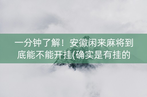 一分钟了解！安徽闲来麻将到底能不能开挂(确实是有挂的)
