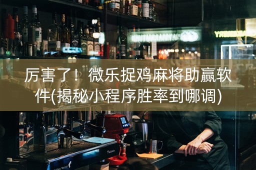 厉害了！微乐捉鸡麻将助赢软件(揭秘小程序胜率到哪调)