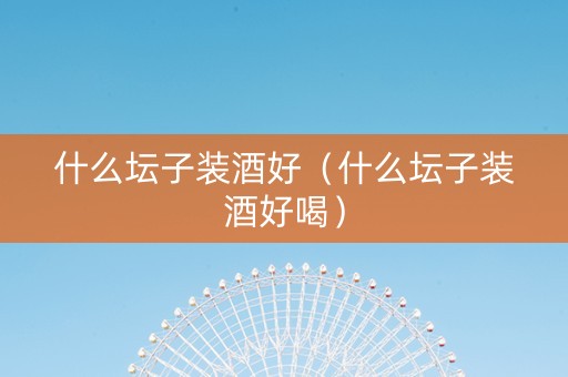 什么坛子装酒好（什么坛子装酒好喝）