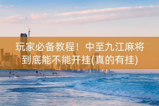 玩家必备教程！中至九江麻将到底能不能开挂(真的有挂)