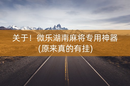关于！微乐湖南麻将专用神器(原来真的有挂)
