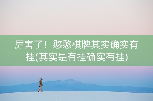 厉害了！憨憨棋牌其实确实有挂(其实是有挂确实有挂)