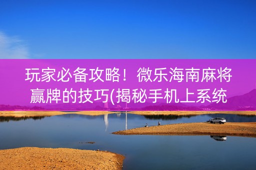 玩家必备攻略！微乐海南麻将赢牌的技巧(揭秘手机上系统发好牌)