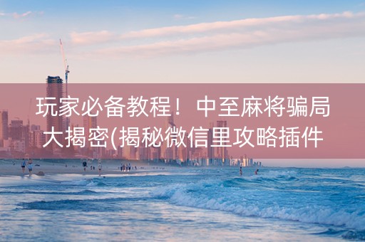 玩家必备教程！中至麻将骗局大揭密(揭秘微信里攻略插件)