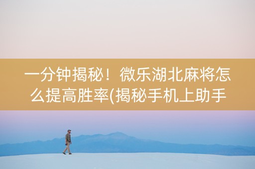 一分钟揭秘！微乐湖北麻将怎么提高胜率(揭秘手机上助手软件)