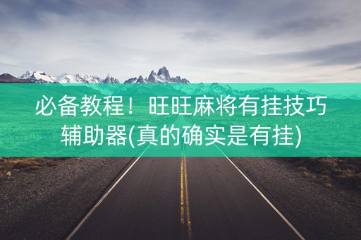 必备教程！旺旺麻将有挂技巧辅助器(真的确实是有挂)
