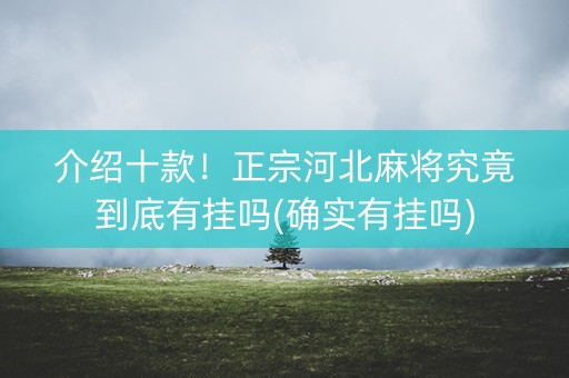 介绍十款！正宗河北麻将究竟到底有挂吗(确实有挂吗)