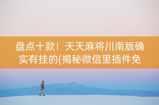 盘点十款！天天麻将川南版确实有挂的(揭秘微信里插件免费)