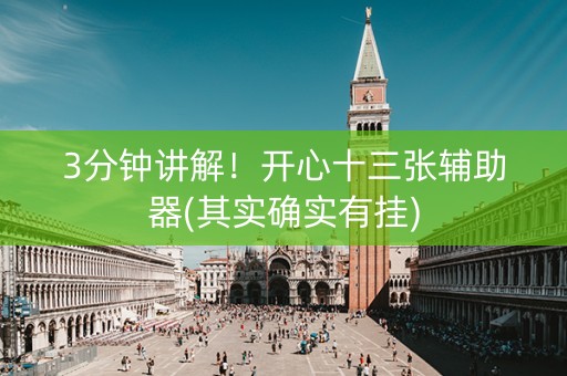 3分钟讲解！开心十三张辅助器(其实确实有挂)