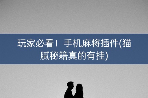 玩家必看！手机麻将插件(猫腻秘籍真的有挂)