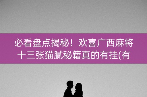 必看盘点揭秘！欢喜广西麻将十三张猫腻秘籍真的有挂(有挂技巧辅助器)