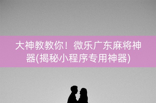 大神教教你！微乐广东麻将神器(揭秘小程序专用神器)