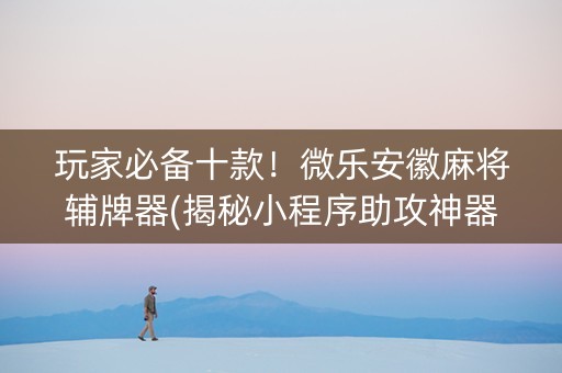 玩家必备十款！微乐安徽麻将辅牌器(揭秘小程序助攻神器)