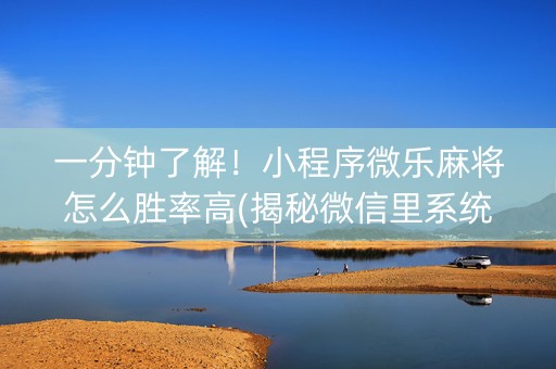 一分钟了解！小程序微乐麻将怎么胜率高(揭秘微信里系统发好牌)
