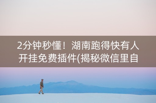 2分钟秒懂！湖南跑得快有人开挂免费插件(揭秘微信里自建房怎么赢)