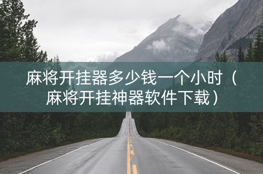 麻将开挂器多少钱一个小时（麻将开挂神器软件下载）