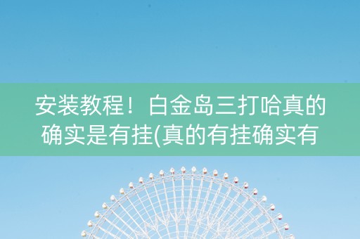 安装教程！白金岛三打哈真的确实是有挂(真的有挂确实有挂)