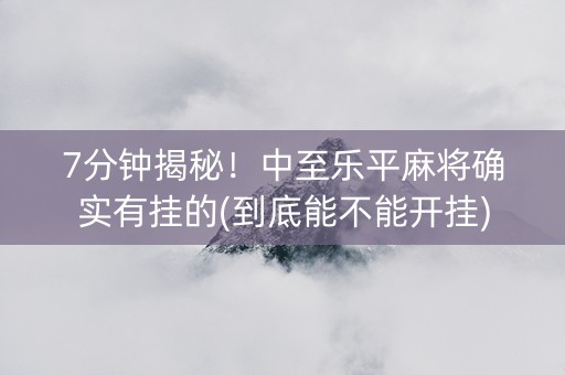 7分钟揭秘！中至乐平麻将确实有挂的(到底能不能开挂)
