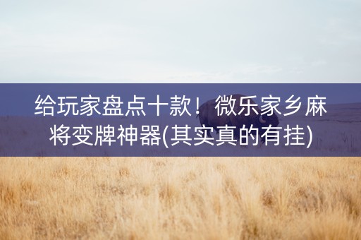 给玩家盘点十款！微乐家乡麻将变牌神器(其实真的有挂)