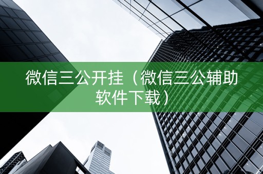 微信三公开挂（微信三公辅助软件下载）