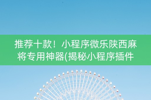推荐十款！小程序微乐陕西麻将专用神器(揭秘小程序插件购买)