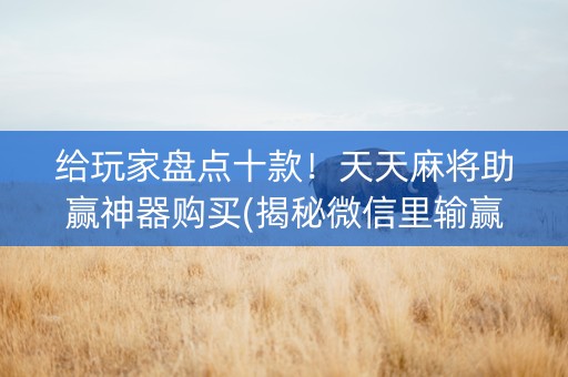 给玩家盘点十款！天天麻将助赢神器购买(揭秘微信里输赢技巧)