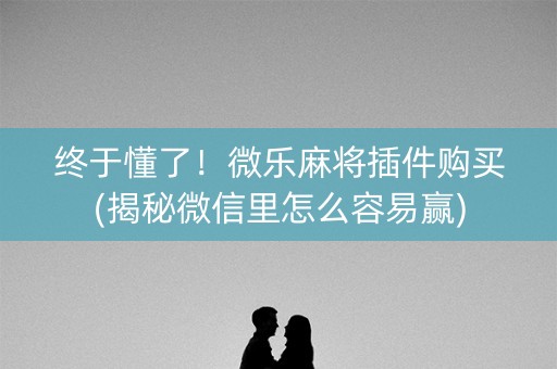 终于懂了！微乐麻将插件购买(揭秘微信里怎么容易赢)