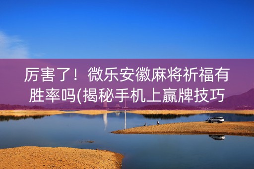 厉害了！微乐安徽麻将祈福有胜率吗(揭秘手机上赢牌技巧)