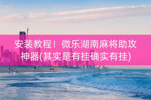 安装教程！微乐湖南麻将助攻神器(其实是有挂确实有挂)