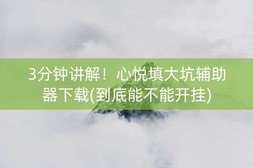 3分钟讲解！心悦填大坑辅助器下载(到底能不能开挂)