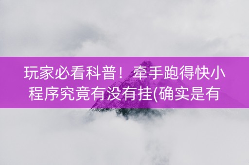 玩家必看科普！牵手跑得快小程序究竟有没有挂(确实是有挂的)