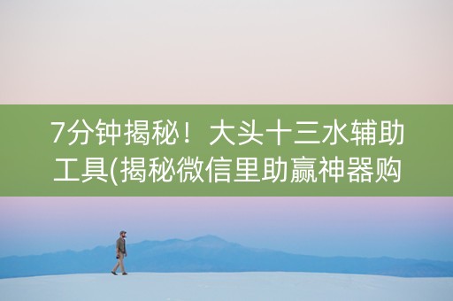 7分钟揭秘！大头十三水辅助工具(揭秘微信里助赢神器购买)