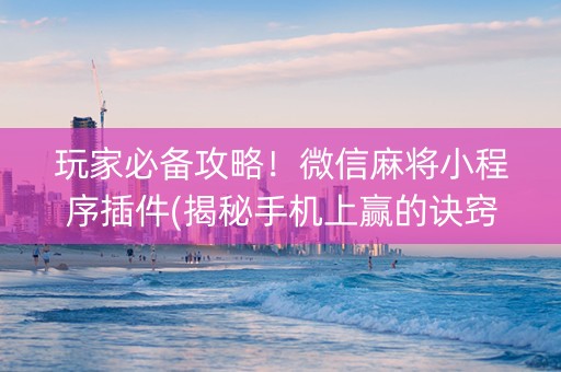 玩家必备攻略！微信麻将小程序插件(揭秘手机上赢的诀窍)