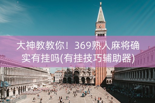 大神教教你！369熟人麻将确实有挂吗(有挂技巧辅助器)