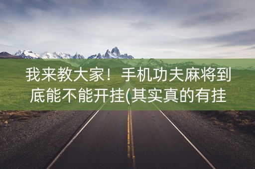 我来教大家！手机功夫麻将到底能不能开挂(其实真的有挂)