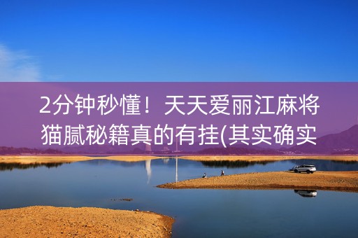 2分钟秒懂！天天爱丽江麻将猫腻秘籍真的有挂(其实确实有挂)
