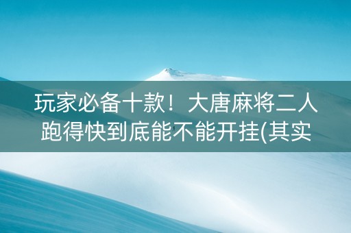玩家必备十款！大唐麻将二人跑得快到底能不能开挂(其实真的有挂)