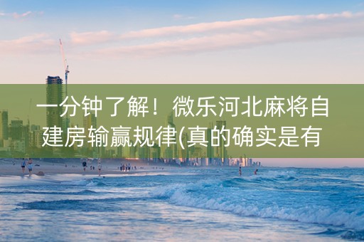 一分钟了解！微乐河北麻将自建房输赢规律(真的确实是有挂)